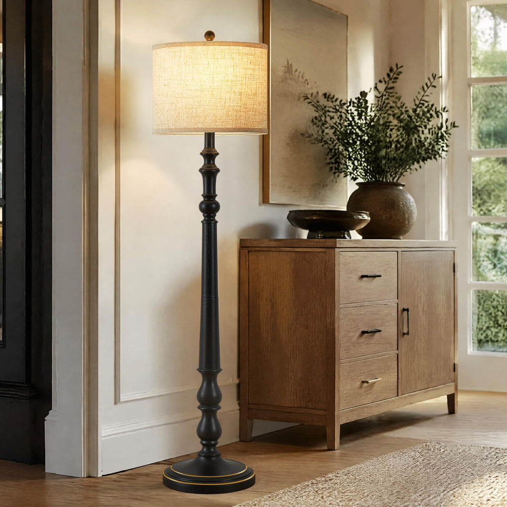 Farmhouse Floor Lamp, 60'' Tall Rustic Standing Lamp