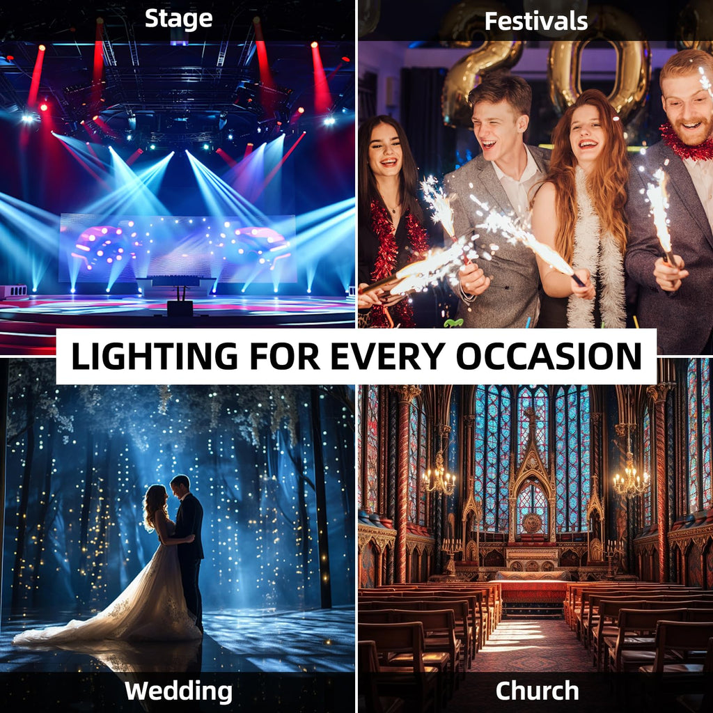 2-Pack LED Par Lights DJ Stage Light for Parties