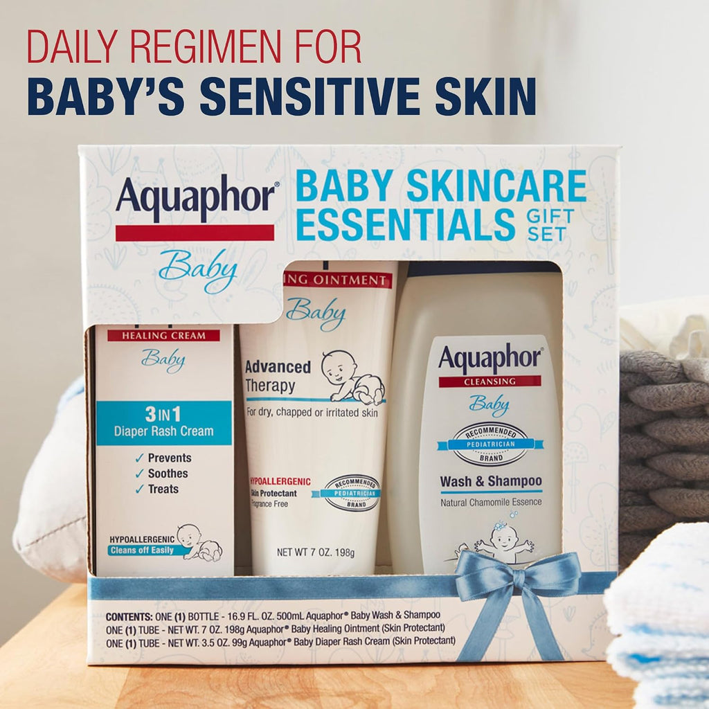 Baby Skin Care Essentials Gift Set, 3 Item Variety Pack