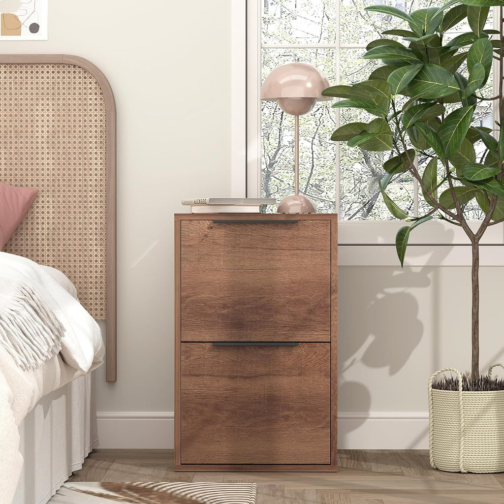 File Cabinet, 2 Drawer Filing Cabinet , Modern Farmhouse File Cabinets with Hanging Rail for Letter Files,Small