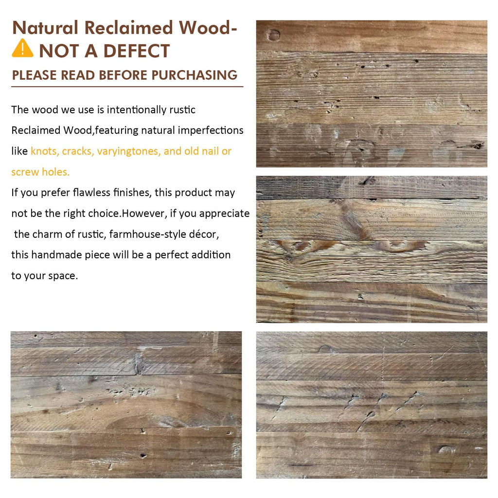 Reclaimed Solid Wood Bench-43.3" Entryway Bench with Storage Shelf