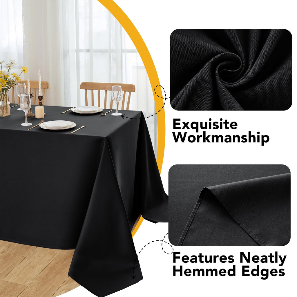 10-Pack Black Tablecloths for Rectangle Tables, 60 x 120 Inches
