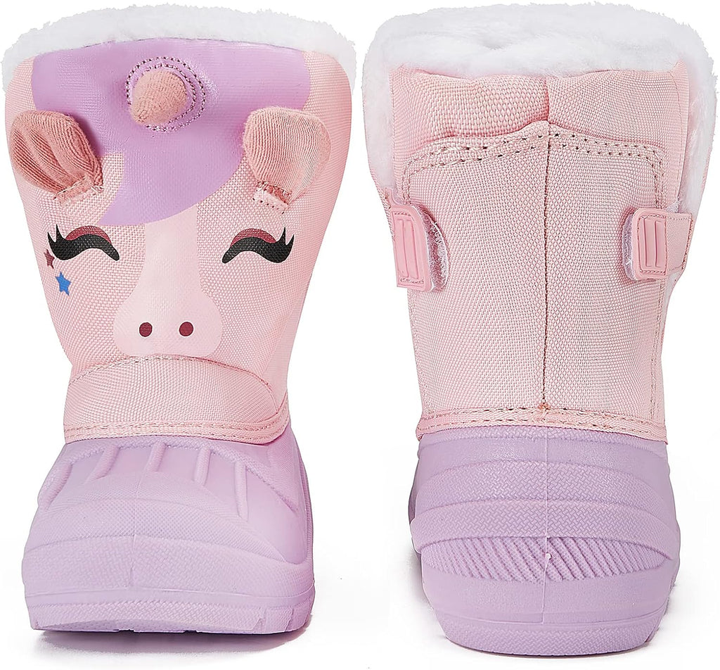 Kids Waterproof Snow Boots Toddler Winter Boots Girl Boy Fur Lined