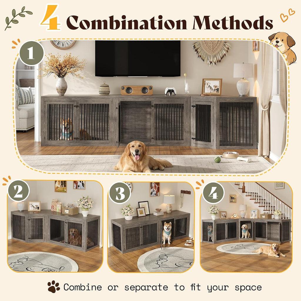 Corner Dog Crate Furniture for Dogs Space-Saving
