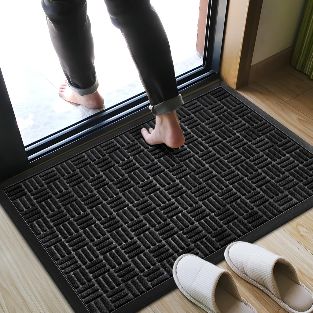 Front Door Mat Outdoor Entrance, 36" x 24" Heavy Duty Welcome Mat for Outdoor and Indoor, Waterproof Dirt Trapper