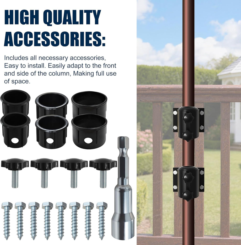USA Full Aluminum Non-Rust Deck Umbrella Mount, Heavy Duty Metal Patio Umbrella Base Stand