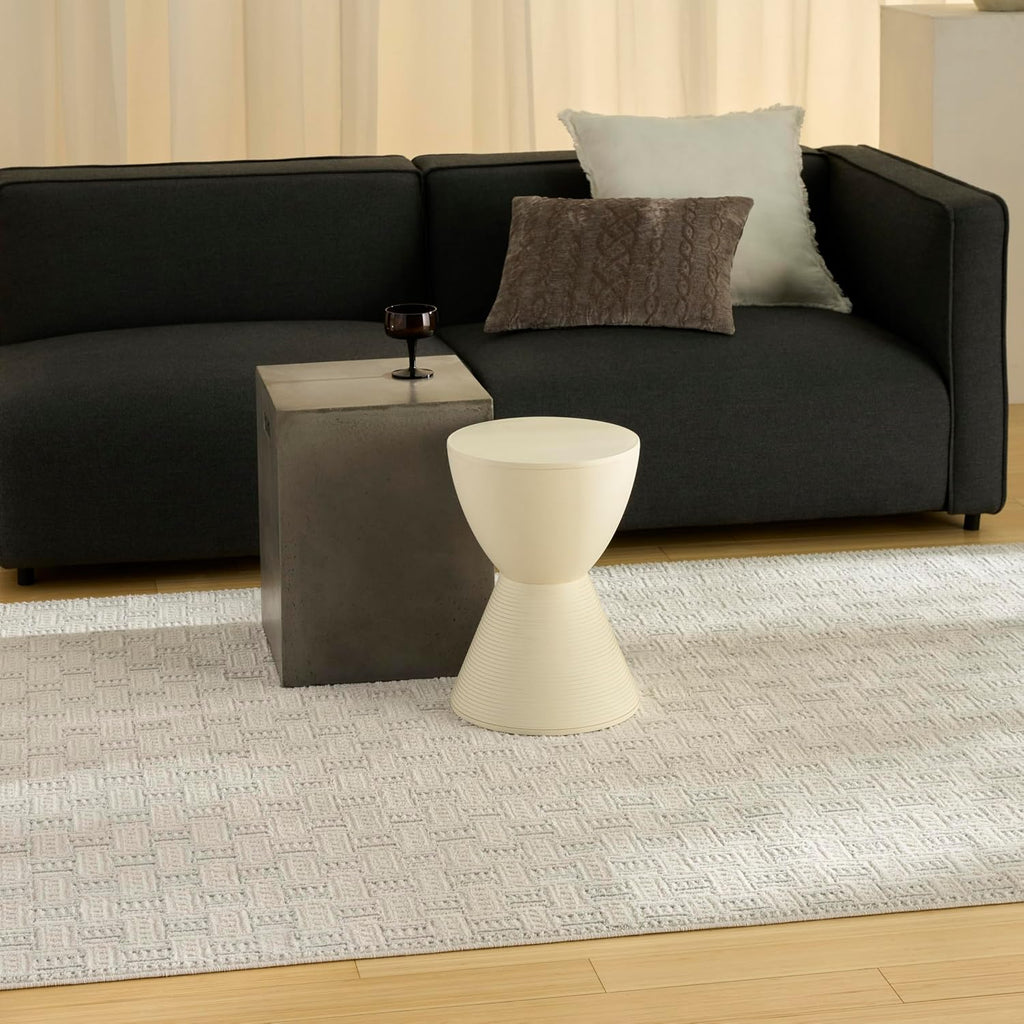 Home Nordic Ivory Grey Area Rug - Easy Clean, Non Shedding, Bed Room, Living Room, Dining Room, Kitchen (5' x