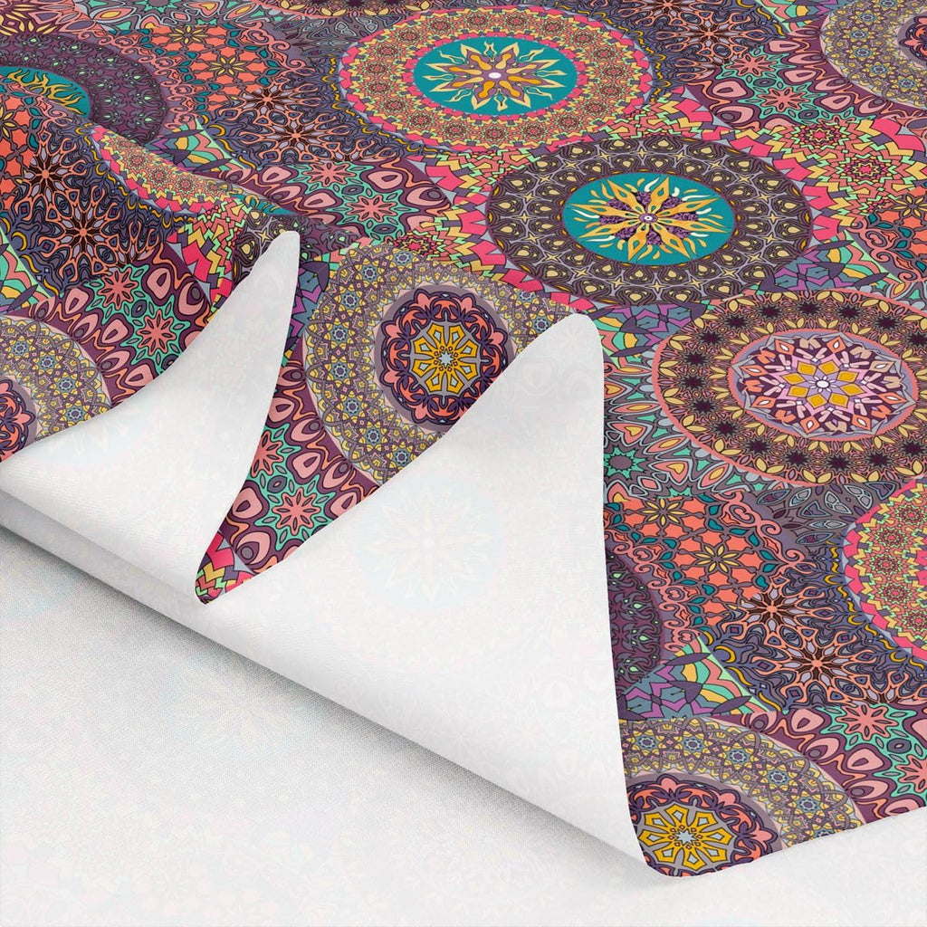 Exotic Bohemian Lotus Mandala Decorative Fabric by The Yard Watercolor Abstract Flowers Soft Polyester No Stretch
