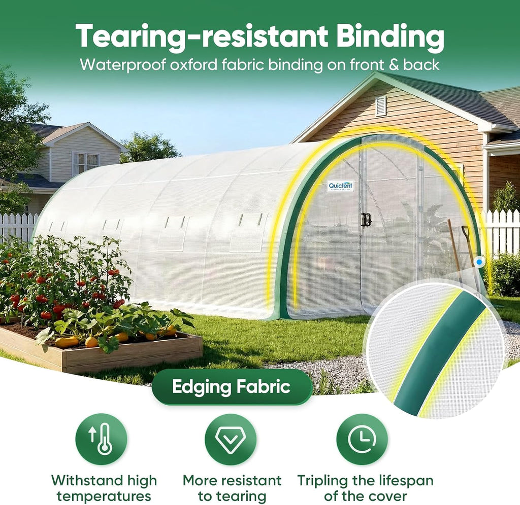 20x10x6.6 FT Premium Greenhouse for Outdoors with 2 Door Frames | Reinforced Top Structure & Cover, Large Heavy Duty