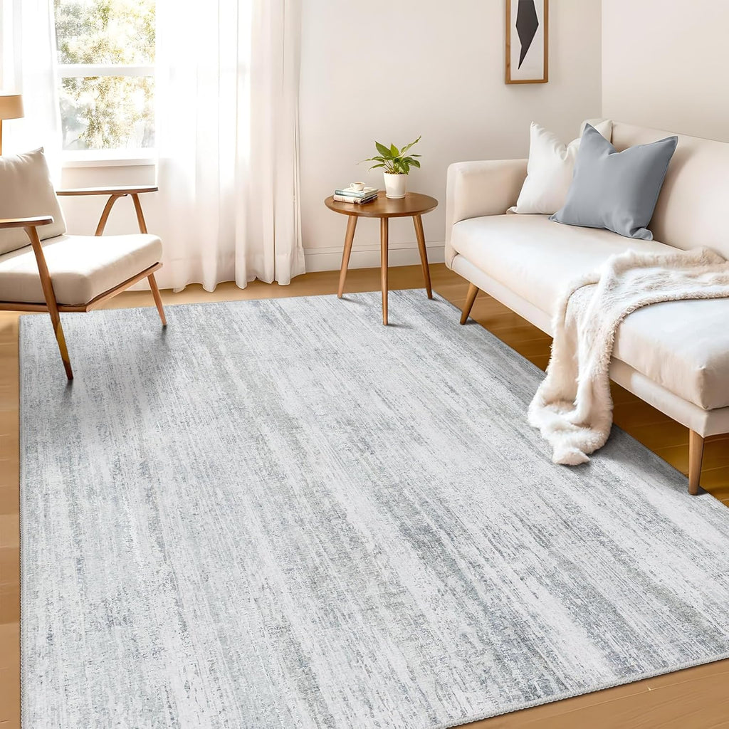 5x7 Washable Area Rug,Modern Abstract Rugs for Living Room Bedroom Dining Room,Large Non Slip Carpet Indoor,Low Pile