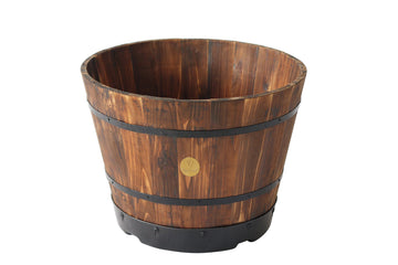 Barrel Planter Small 37cm Burnt Oak