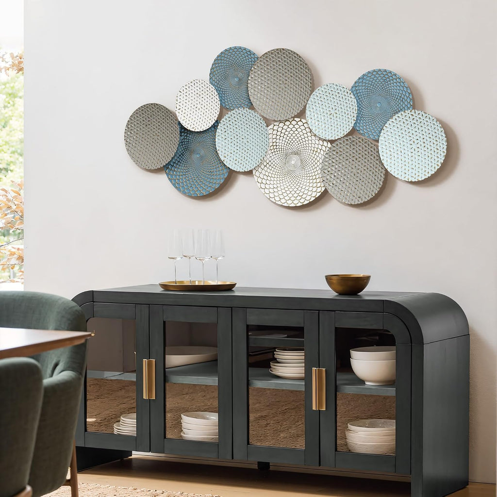 47.4-Inch Large Metal Wall Art, Abstract Hanging Sculpture