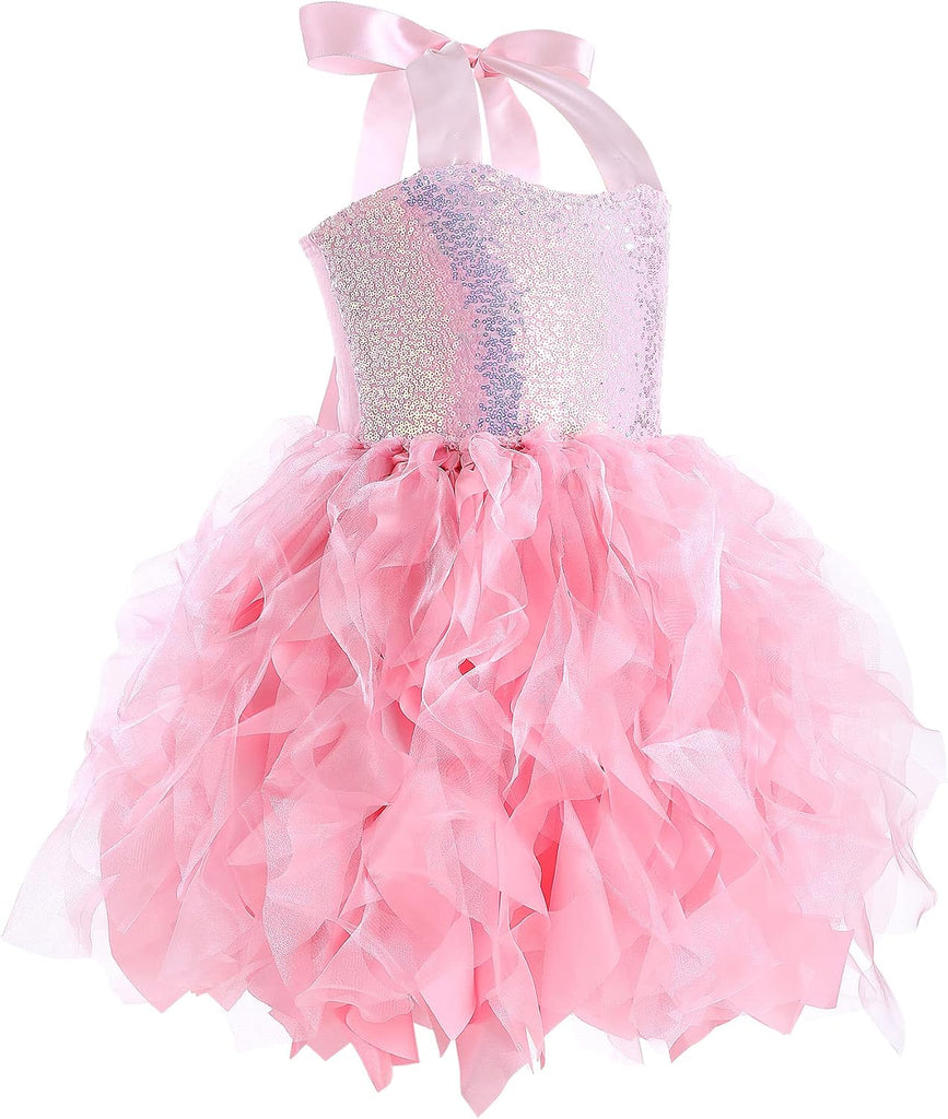 Christmas Tutu Dress for Girls Sequin Tulle Fairy Ball Dresses for Toddler Kid Little Girl Fancy Sparkly Birthday