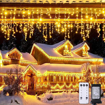 Icicle Lights for Outside, 400 LED 38.8FT Christmas Lights Outdoor