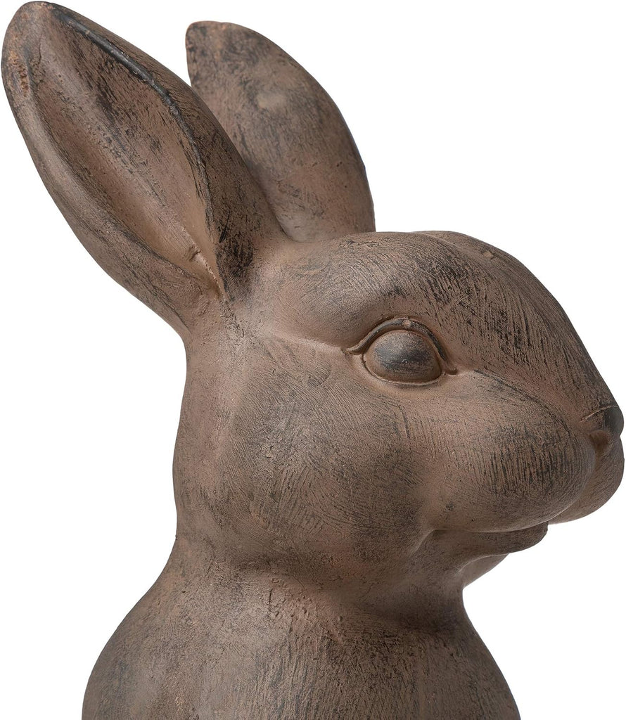 Rabbit Garden Statue Outdoor Standing Bunny Sculpture Lawn Decor, 22.75 Inch, Bronze