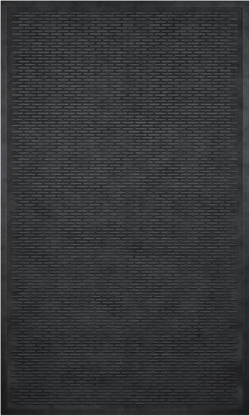 Waterproof Rubber Outdoor Doormat - Heavy-Duty Non-Slip Rubber Floor Mat with Ridge Scraper Pattern, All-Weather