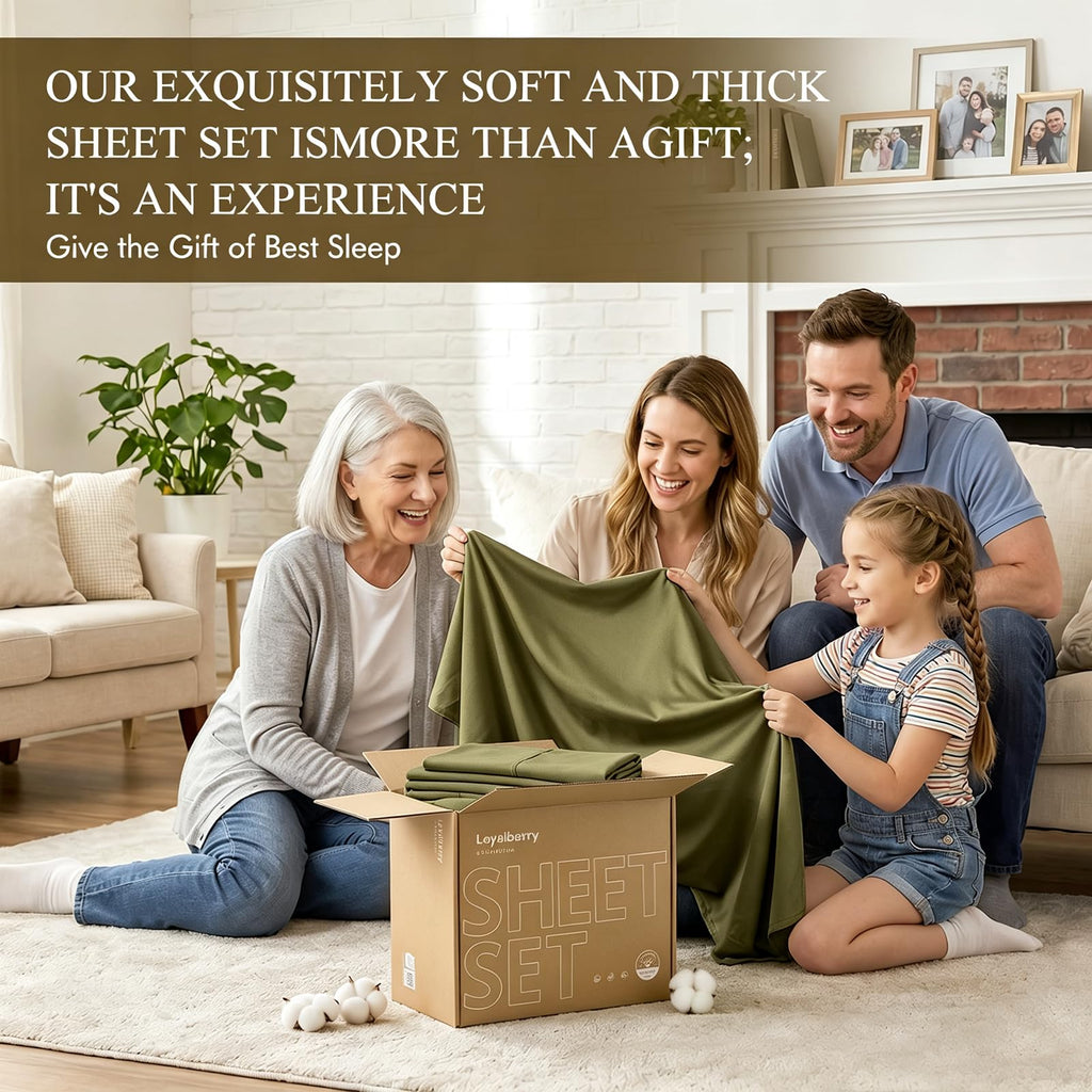 100% Organic Twin Sheets, Deep Pocket Set, Breathable & Cooling Soft Bedding, Hotel Luxury Bed Sheets, Easy Care