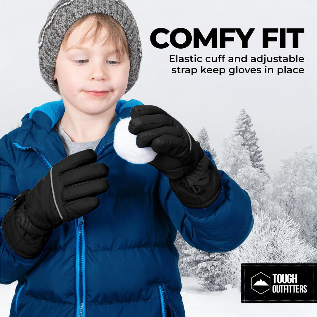 Kids Snow Gloves - Ski & Snowboarding Waterproof Insulated Winter Gloves for Girls, Boys & Toddlers