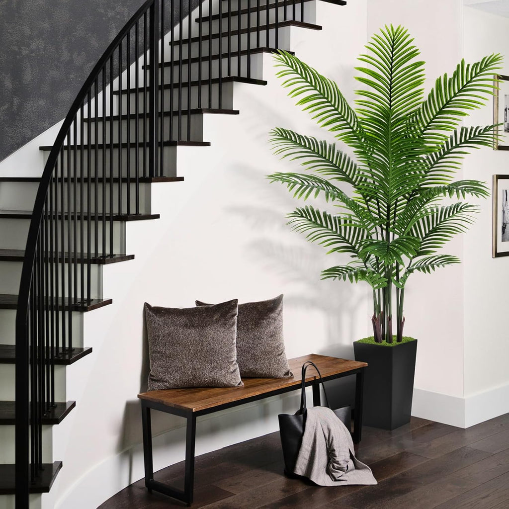 Artificial Plant 6FT Fake Palm Tree with Black Tall Planter