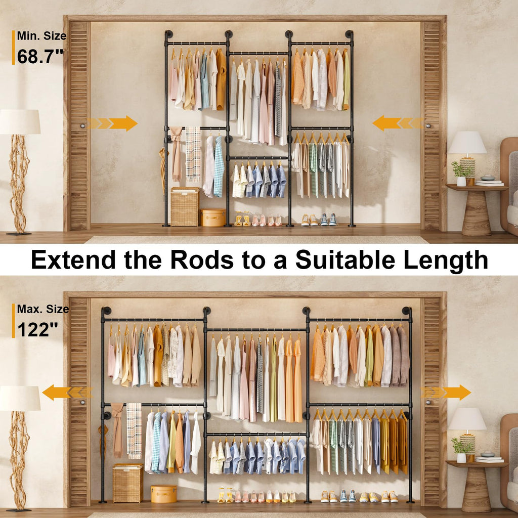 M8 Wall Mounted Clothes Rack, Closet Wardrobe Racks