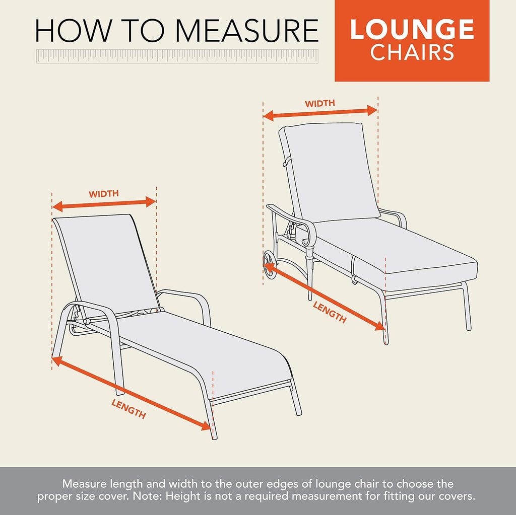 Basics Patio Chaise Lounge Chair Cover - Weather-Resistant Fabric - Furniture Protection Perfect , Deck, and Porch