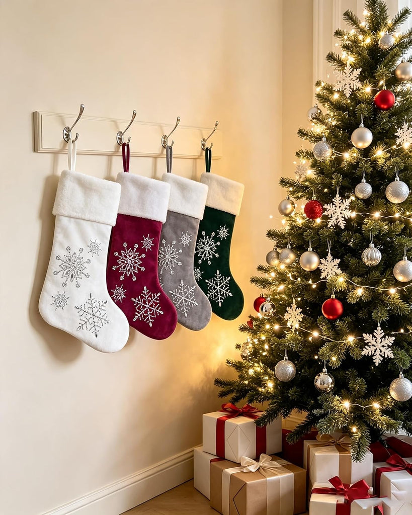 S Christmas Stockings Personalized Sparkle Stocking 18 Inches Stocking Xmas Holiday Party Family Decorations