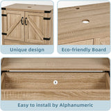 28 inch Natural Color Bathroom Vanity, Rustic Fixture Standing Pedestal Cabinet with Gold Boat Vessel Sink