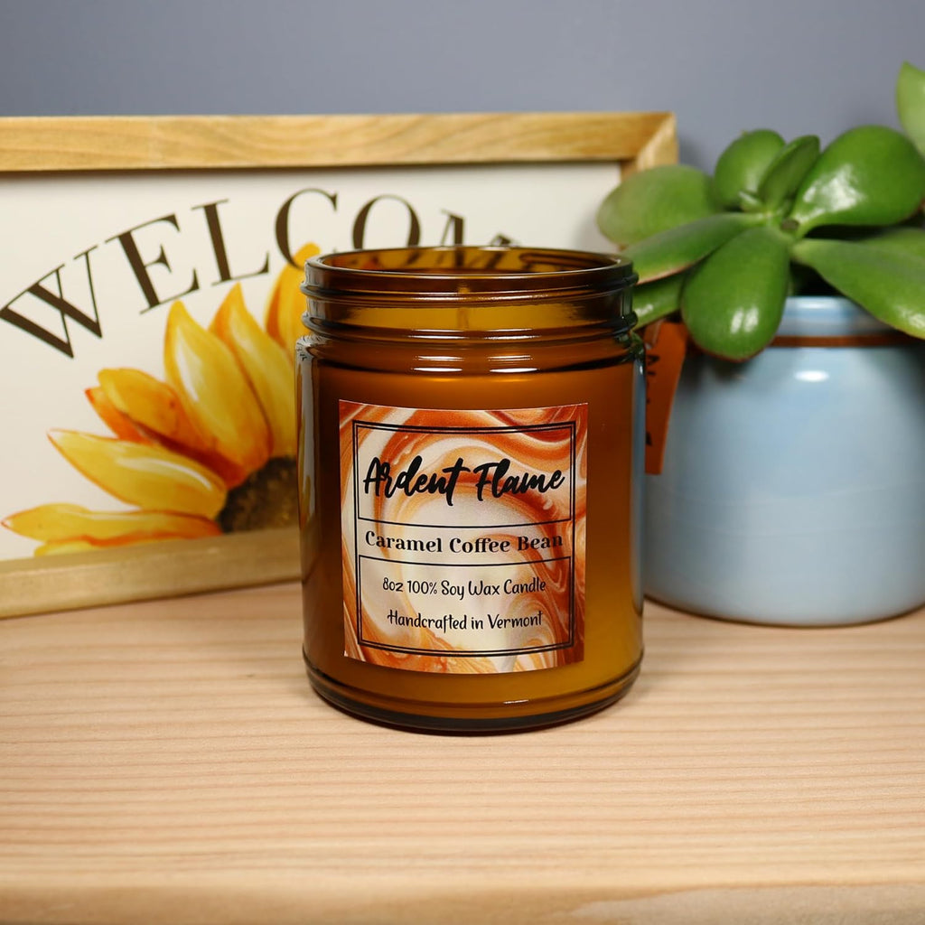 Candles | Caramel Coffee Bean | 100% Natural Soy Wax Candle Decor | Highly Scented | Premium Fragrance | Handmade - Set of 8