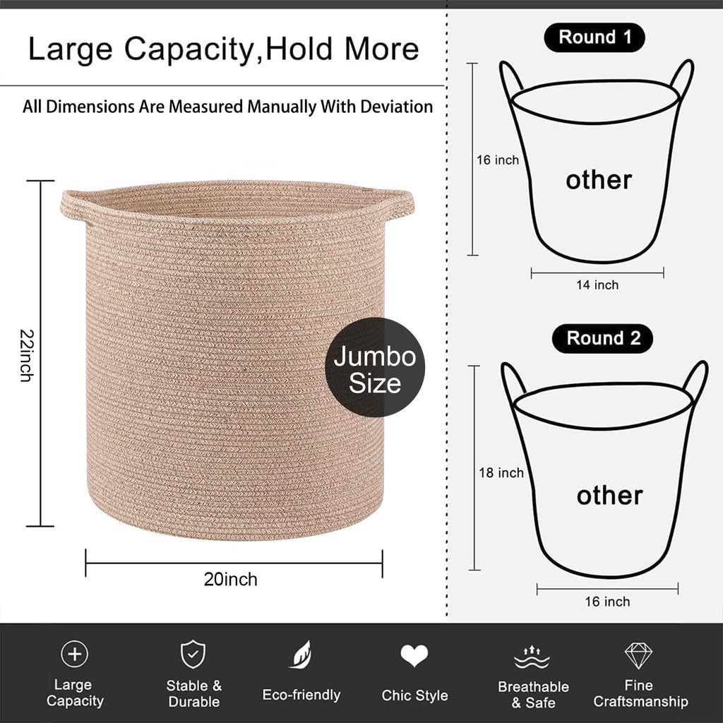 80L Laundry Basket Laundry Hamper Nursery Hamper Brown