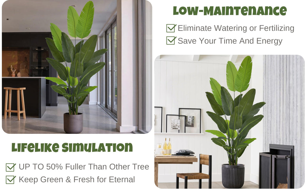 Artificial Bird of Paradise Tree 8FT 24 Leaves Tropical Palm