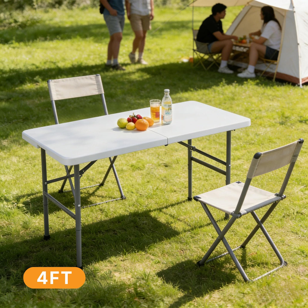 4 FT Foldable Table, Heavy Duty Folding Table Easy to Fold Store