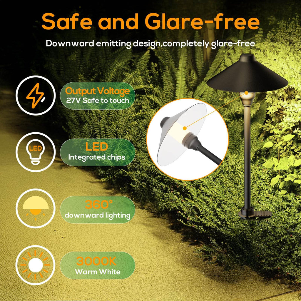 Low Voltage Pathway Lights with Timer, Plug in Landscape Path Light