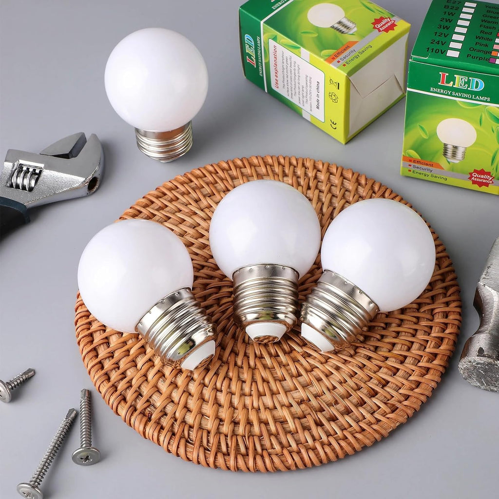 8 Pcs LED Night Light Bulbs 1W E26 Base G45 2700K Warm White