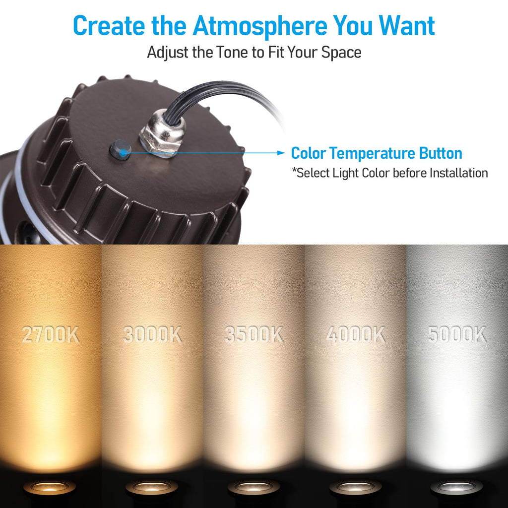 30° Tilt Adjustable 5CCT Low Voltage LED Well Lights