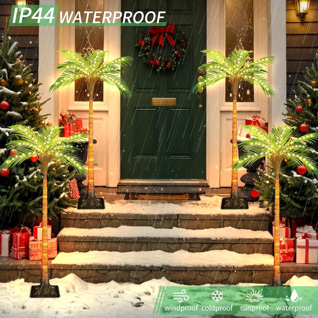 Artificial Palm Trees for Outdoors Pool Decorations, Artificial Trees Decor Indoor, Lighted Trees for Tiki Bar