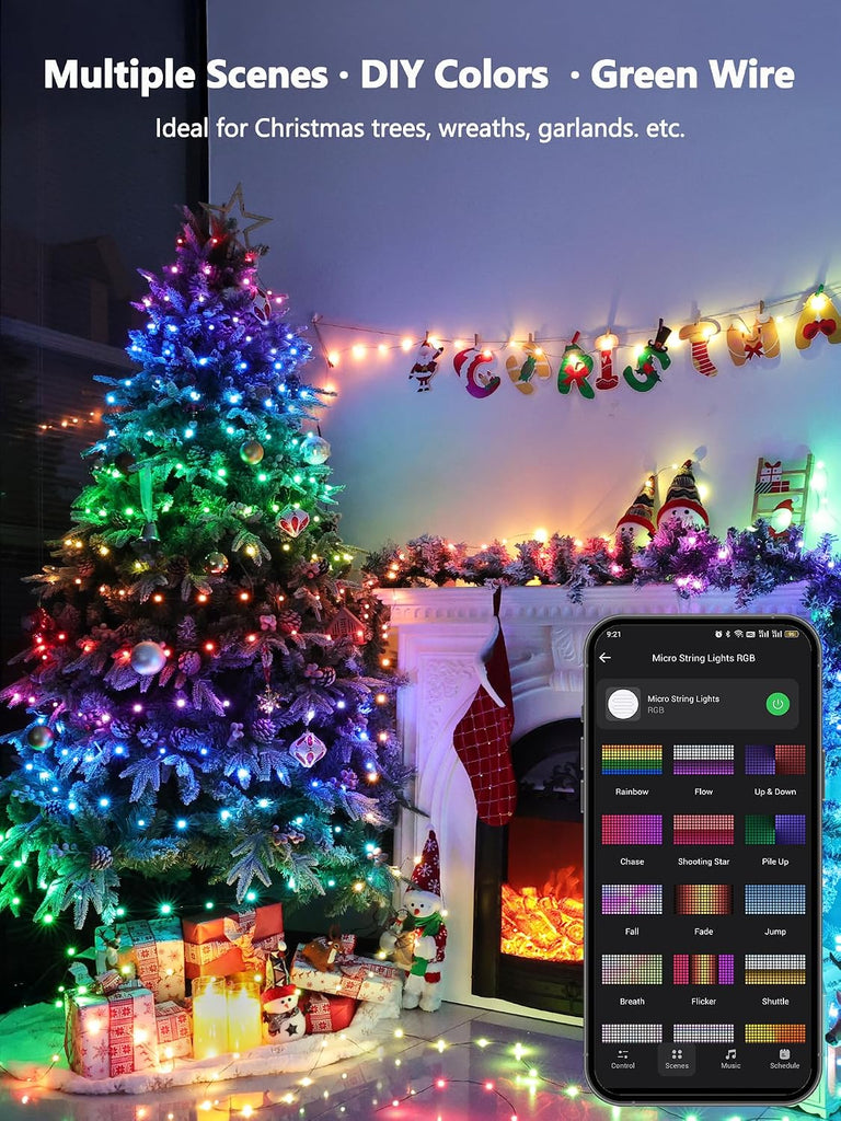 Smart RGB Fairy Lights, 33 ft 100 LED Compatible with Alexa/Google Home