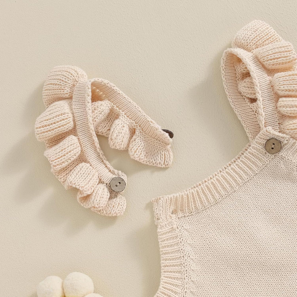 Newborn Infant Baby Girl Summer Romper Sleeveless Floral Knitted Bodysuit One Piece Jumpsuit Baby Girl Overalls