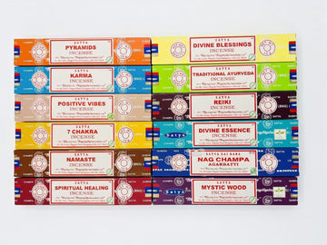Assorted Natural Masala Incense Sticks x 15g (Platinum Mix) | , Chakra, Reiki, Karma, Spiritual Healing - Set of 12