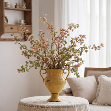 6 Pcs Faux Dusty Plum Berry Stem Fall Decor, Pink Green, 35 Inch