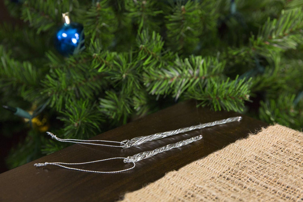 3.5-5.5 Inch Clear Glass Icicle Ornament Pieces - Set of 24