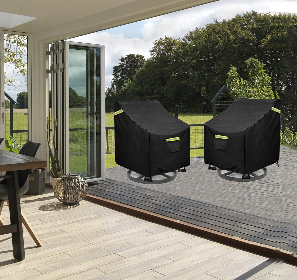 Outdoor Swivel Lounge Chair Cover 4 Pack, (32W x 35D x 36H inches ) 100% Waterproof Heavy Duty Outdoor Chair Covers
