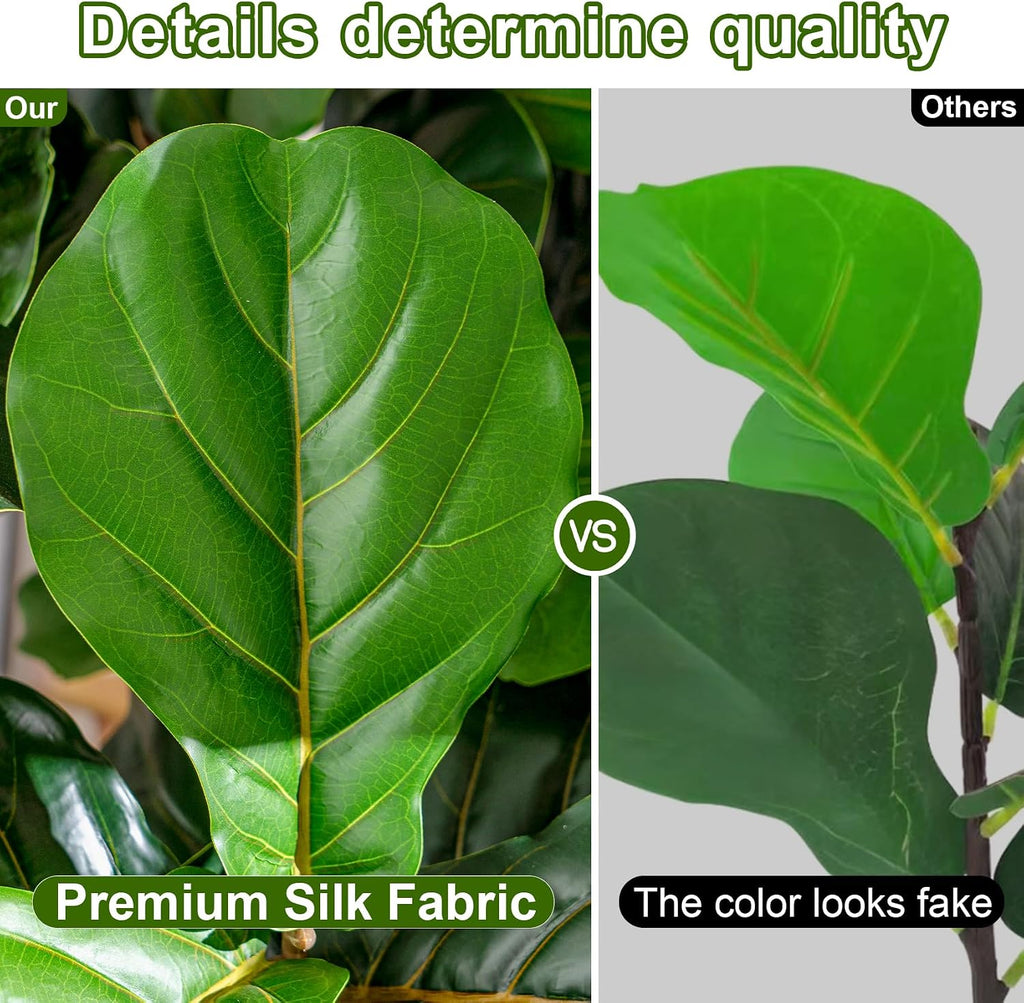 Tall Artificial Trees Large Faux Fiddle Leaf fig Tree with Pot Indoor Outdoor Realistic Floor Fake plantas Living