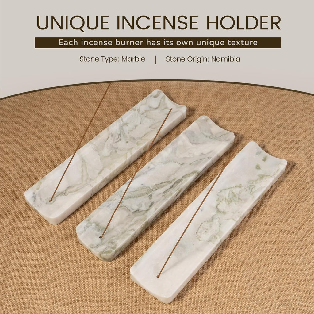 Marble Incense Holder, Incense Holder for Sticks, Incense Sticks Holder Ash Catcher for Meditation Yoga SPA, Natural