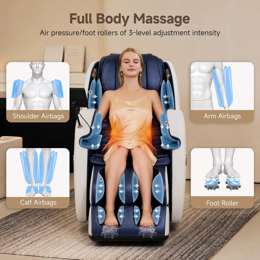 Upgraded 2D SL-Track Massage Chair,Recliner Full Body Zero Gravity with 8 Auto Modes and Upgraded LCD Screen,Added