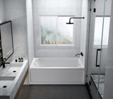 VTAP6032R21A 60-Inch Anti-Skid Acrylic 3-Wall Alcove Tub with Right Hand Drain Hole, White