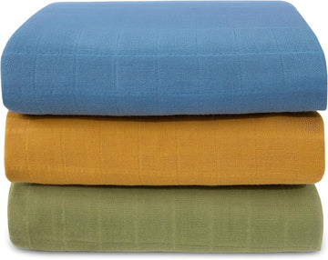 Organic Muslin Swaddle Blankets, 100% Organic Cotton, Baby Wrap for Boys and Girls, Soft Breathable