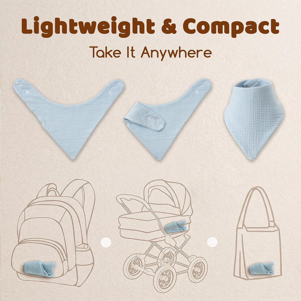 Pack Muslin Baby Bibs for Drooling and Teething