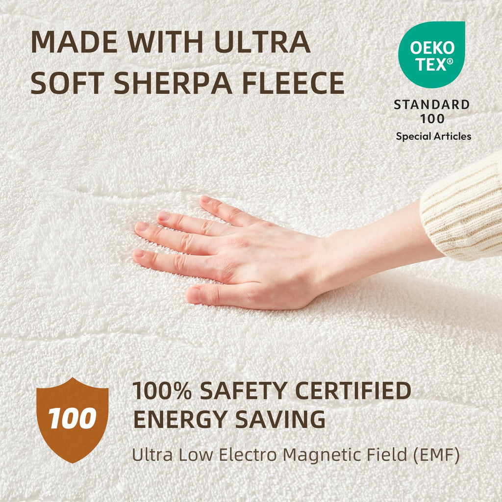 Multi-Zone Sherpa Fleece Heated Mattress Pad, Dual Control
