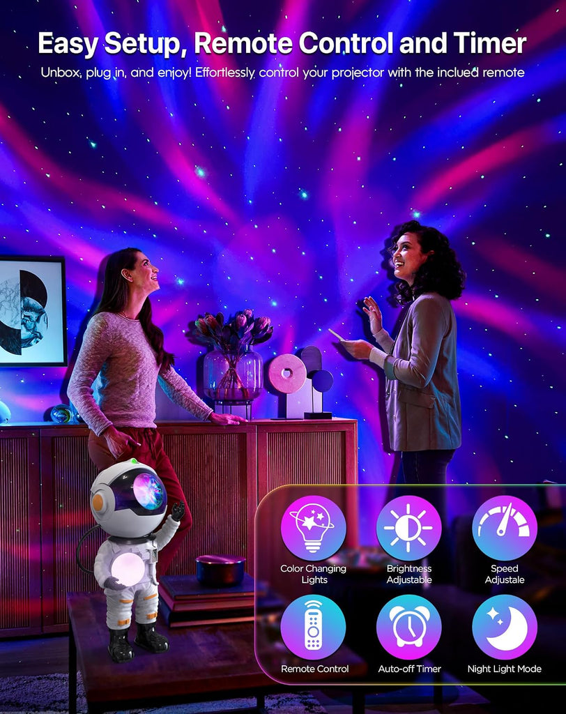 Astronaut Galaxy Projector, Star Projector Night Light for Kids