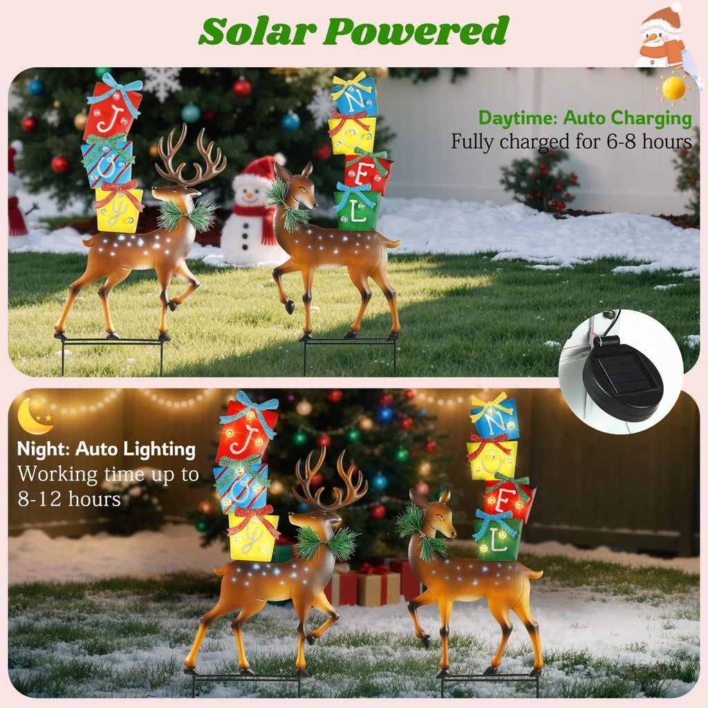 2 PCS Christmas Outdoor Decoration with Warm Light
